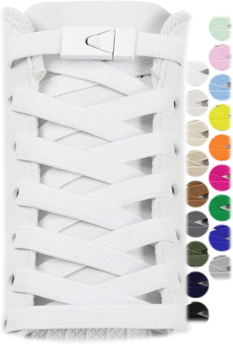 Stepace 2 Pairs Elastic Shoe Laces for Sneakers No Tie Shoelaces for Adults and Kids 5/16" Wide One Size Fit All - Image 1